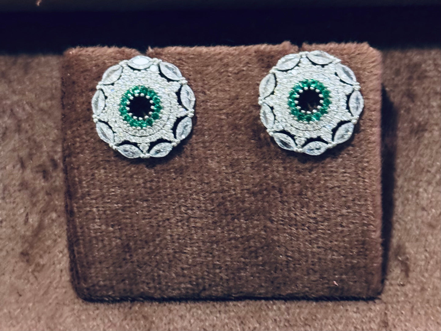 Women/Girls Silver Earrings with charming stones 6