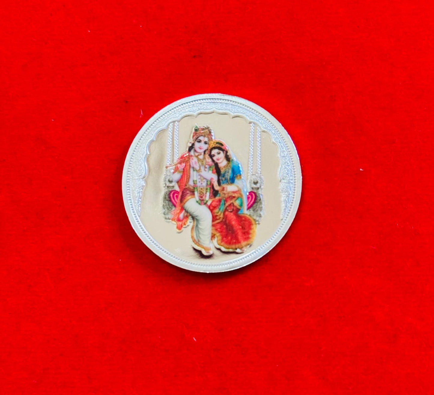 Sliver Coin Radha Krishna
