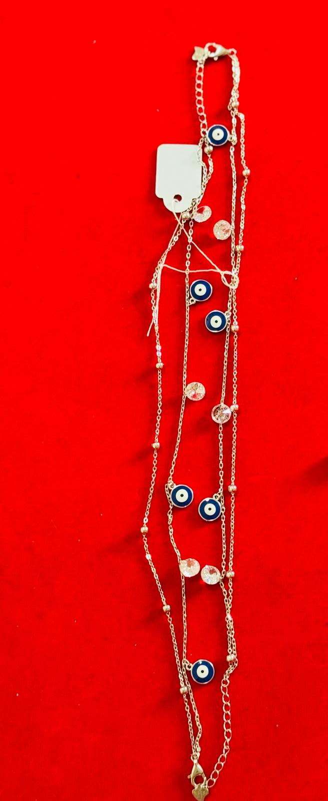 Evil eye anklets with double chain 1