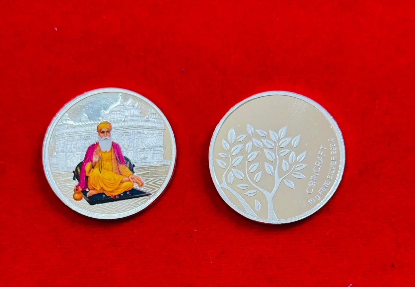 Silver WaheGuruji Coin Sculpture Figurine Coin
