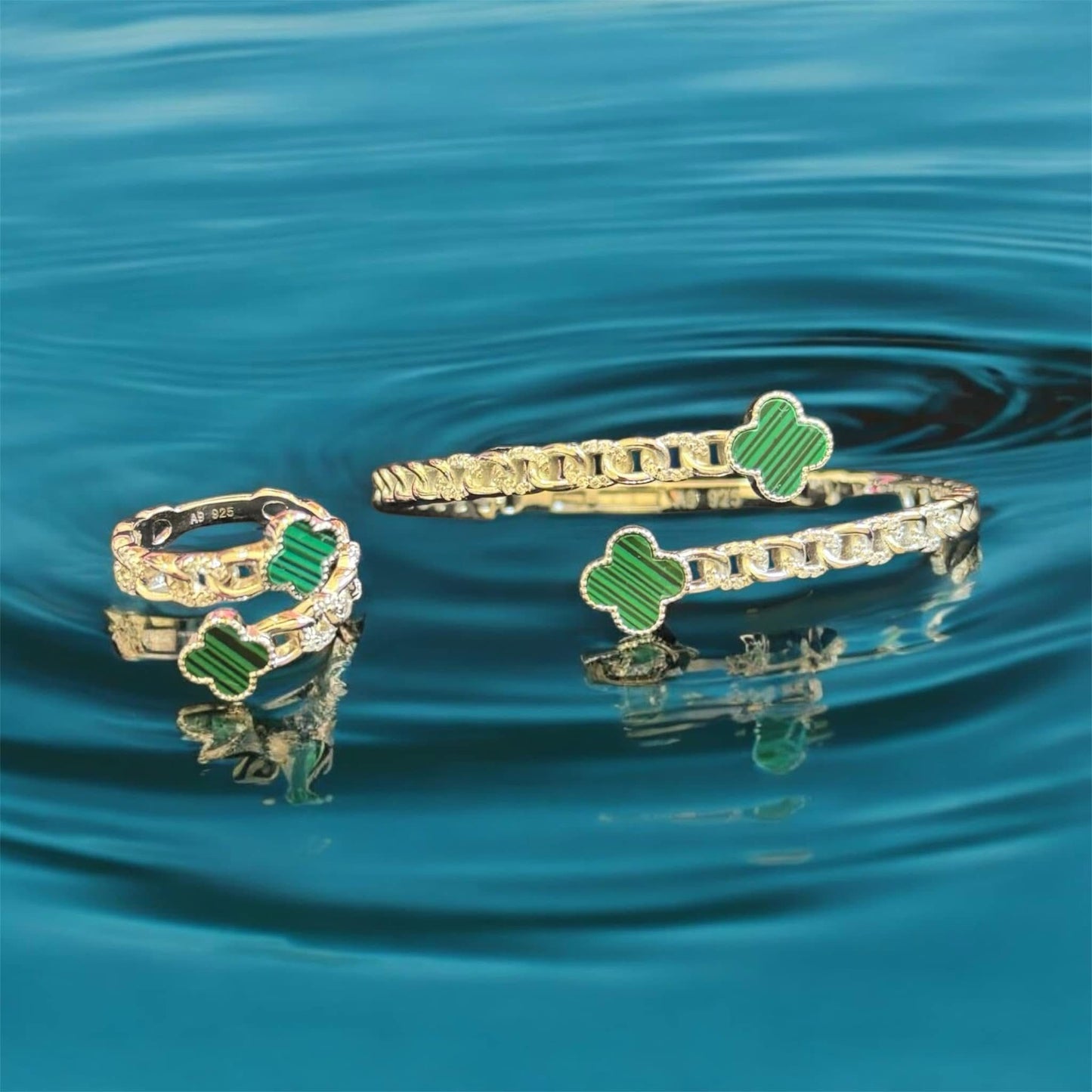 Ladies bangle with Ring Silver 15
