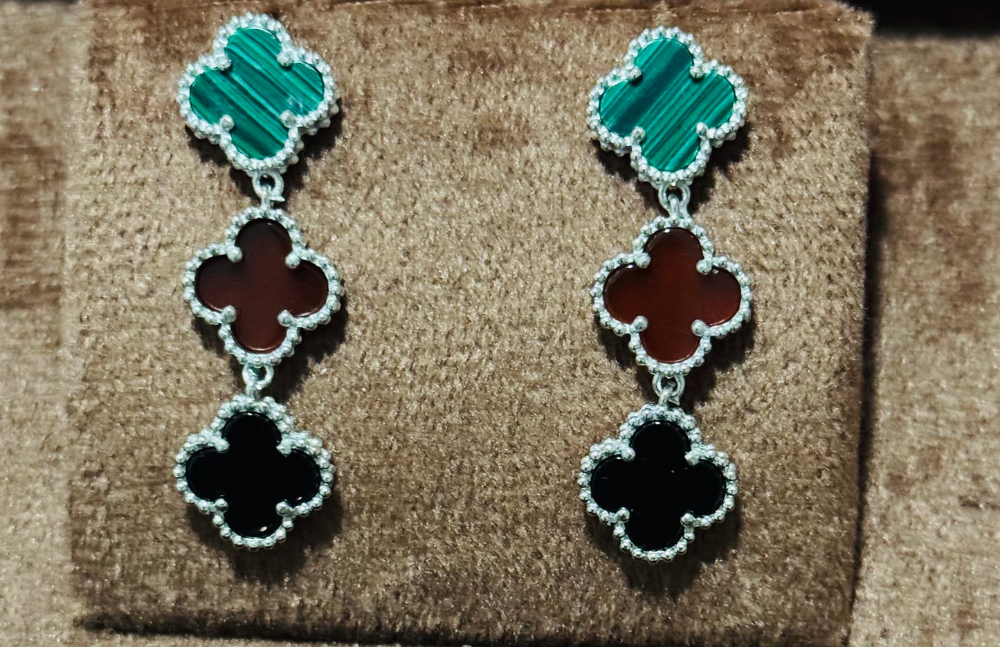 Women/Girls Silver Earrings with charming stones 25