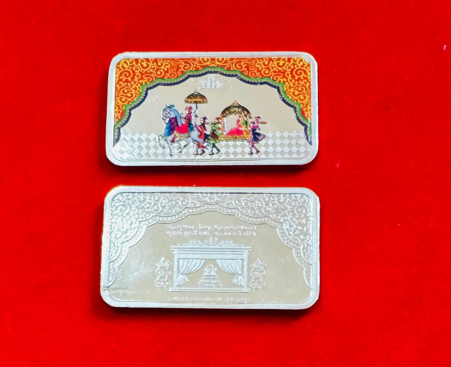 Sliver bars marriage photo