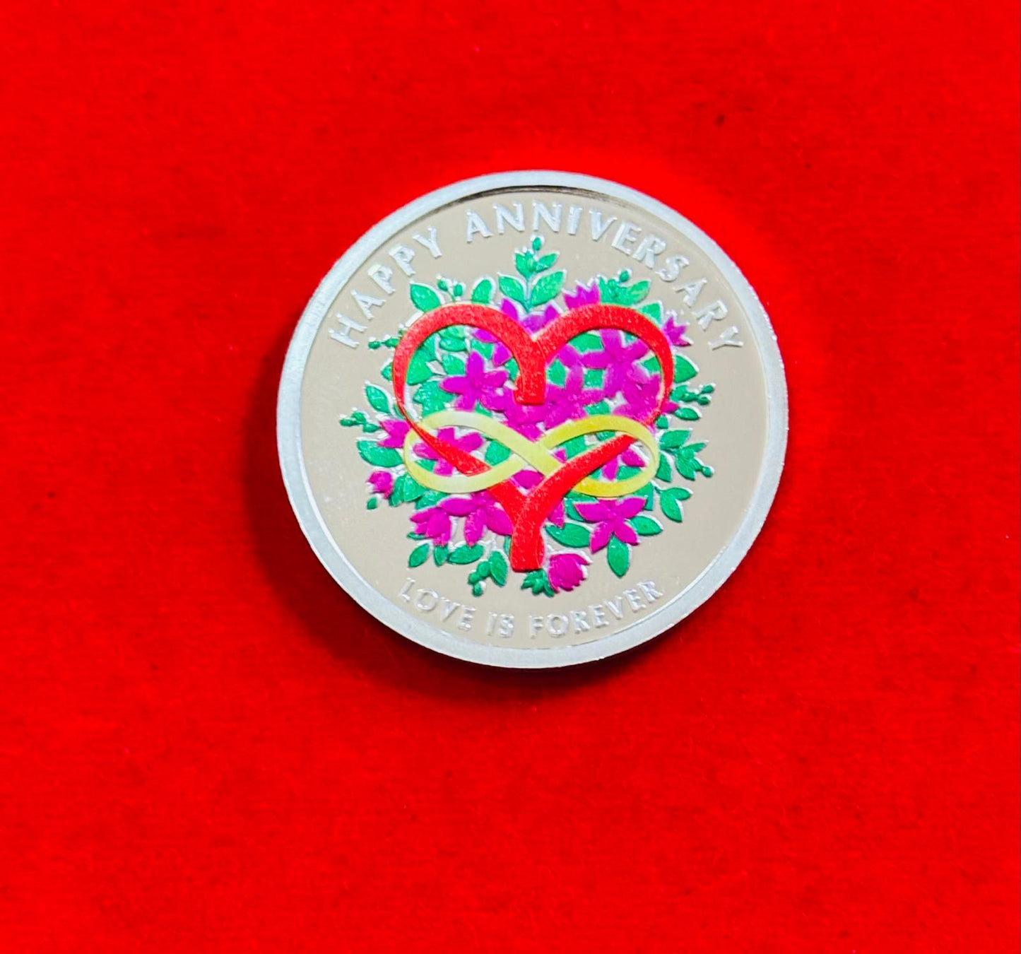 Pure silver 999 coin marriage anniversary