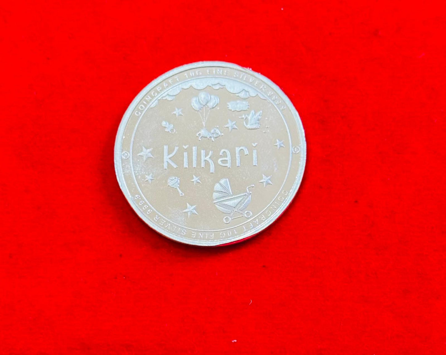 Sliver coin It's A Boy, UV Printed