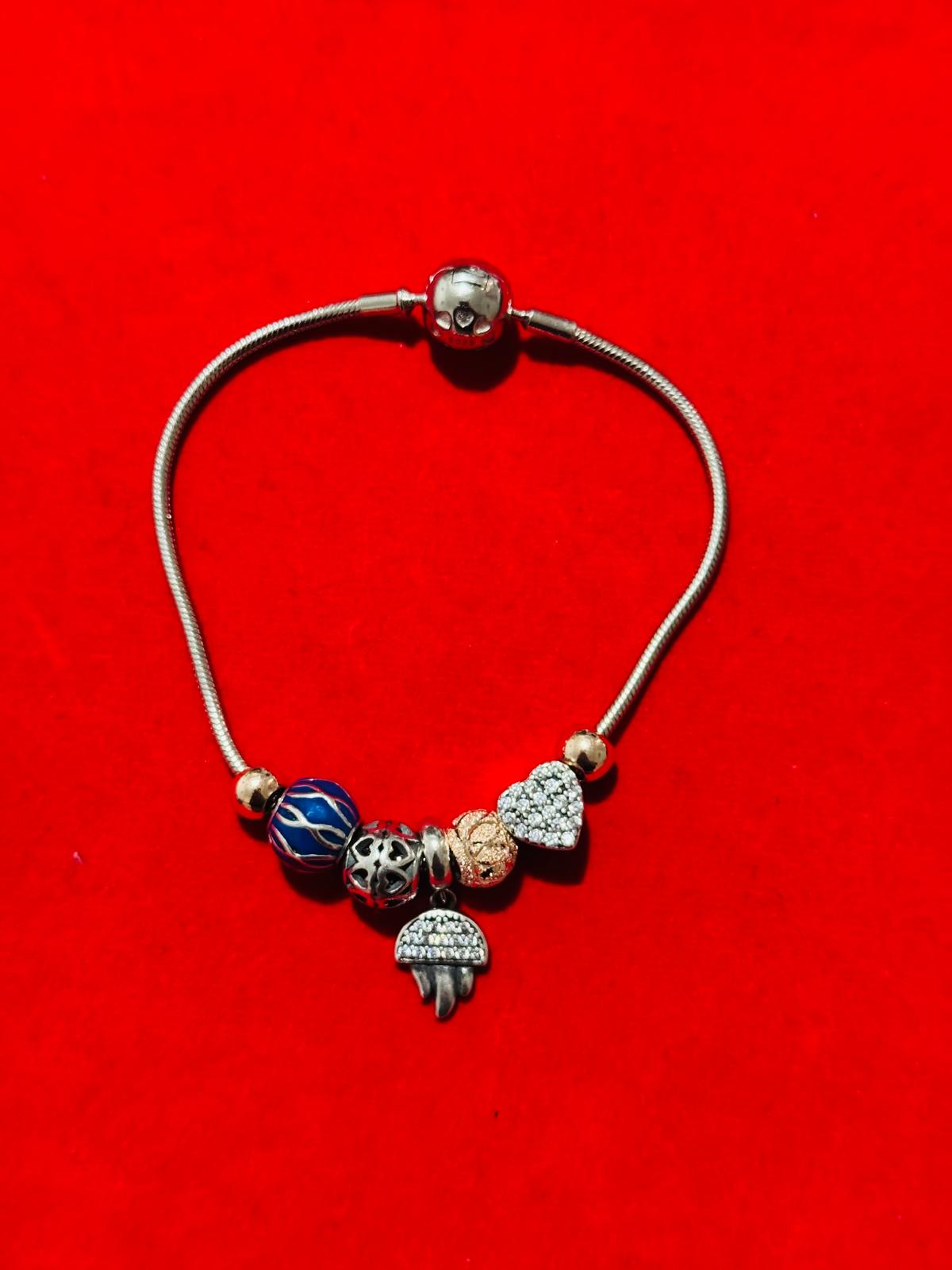 Snake chain Bracelet with charms(E)