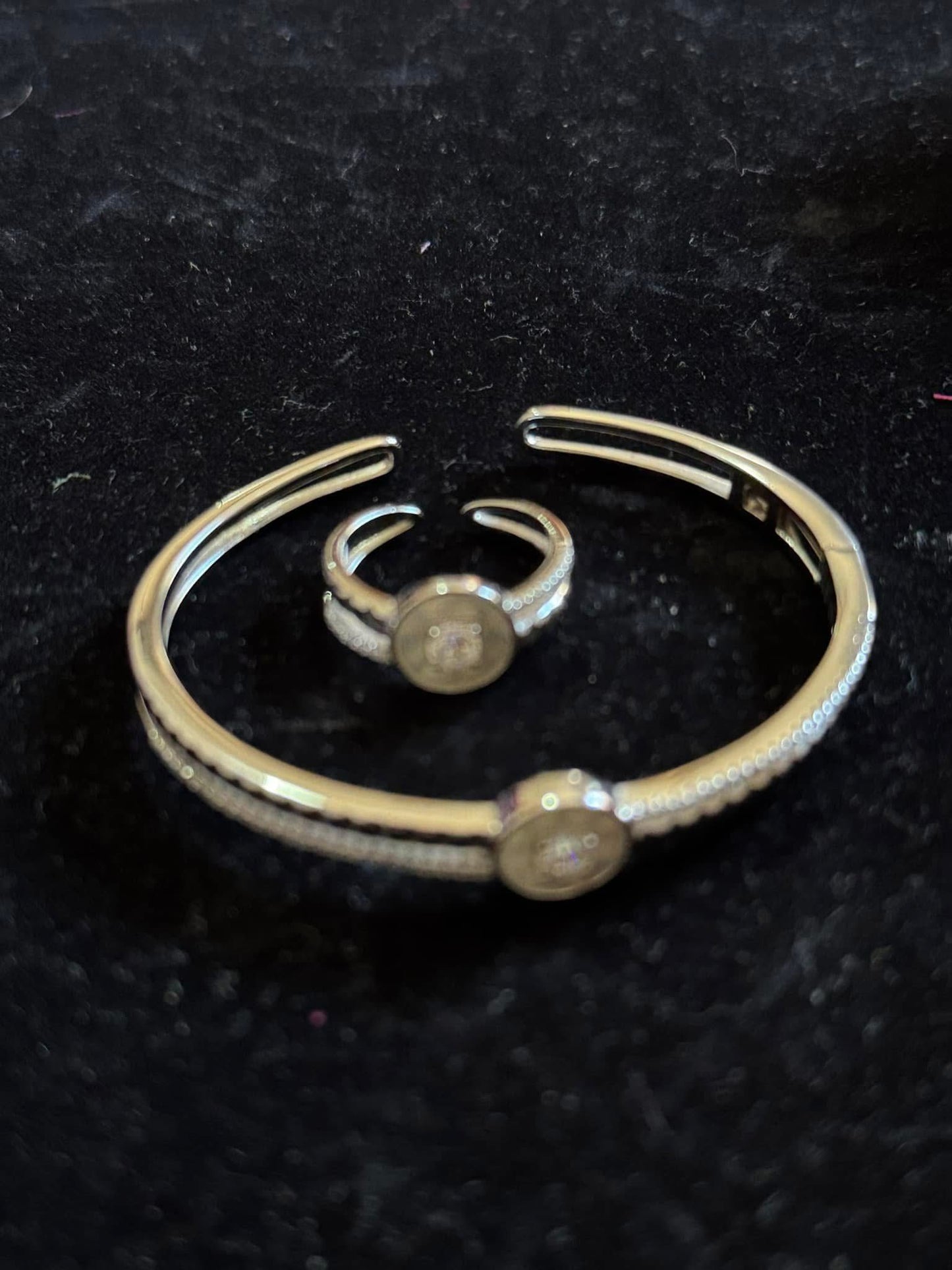 Ladies bangle with Ring Silver 16