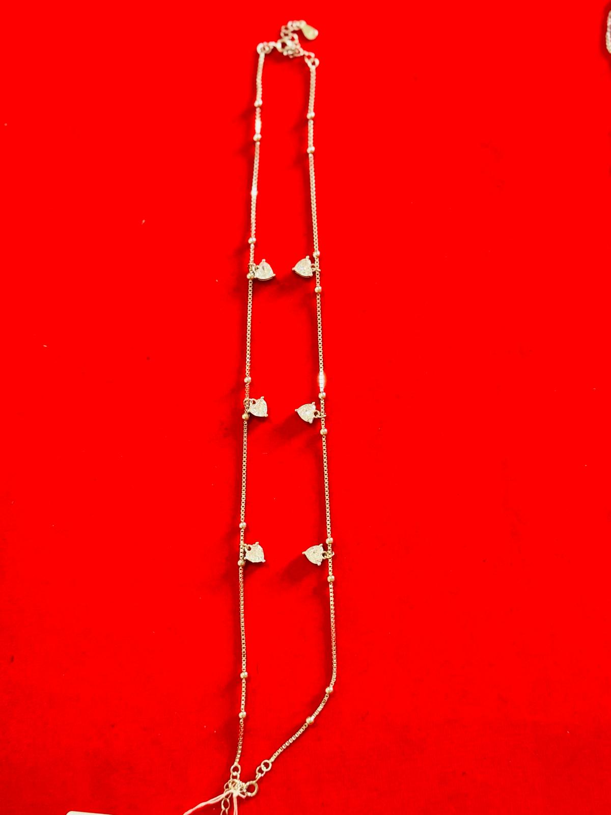 Pure silver 92.5 women anklet with Golden charm 7
