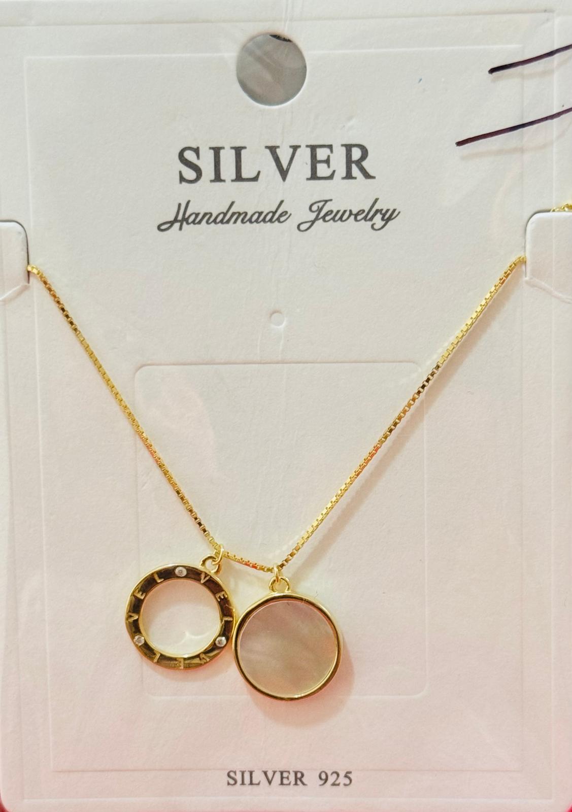 Silver pendant with Gold Charm 2