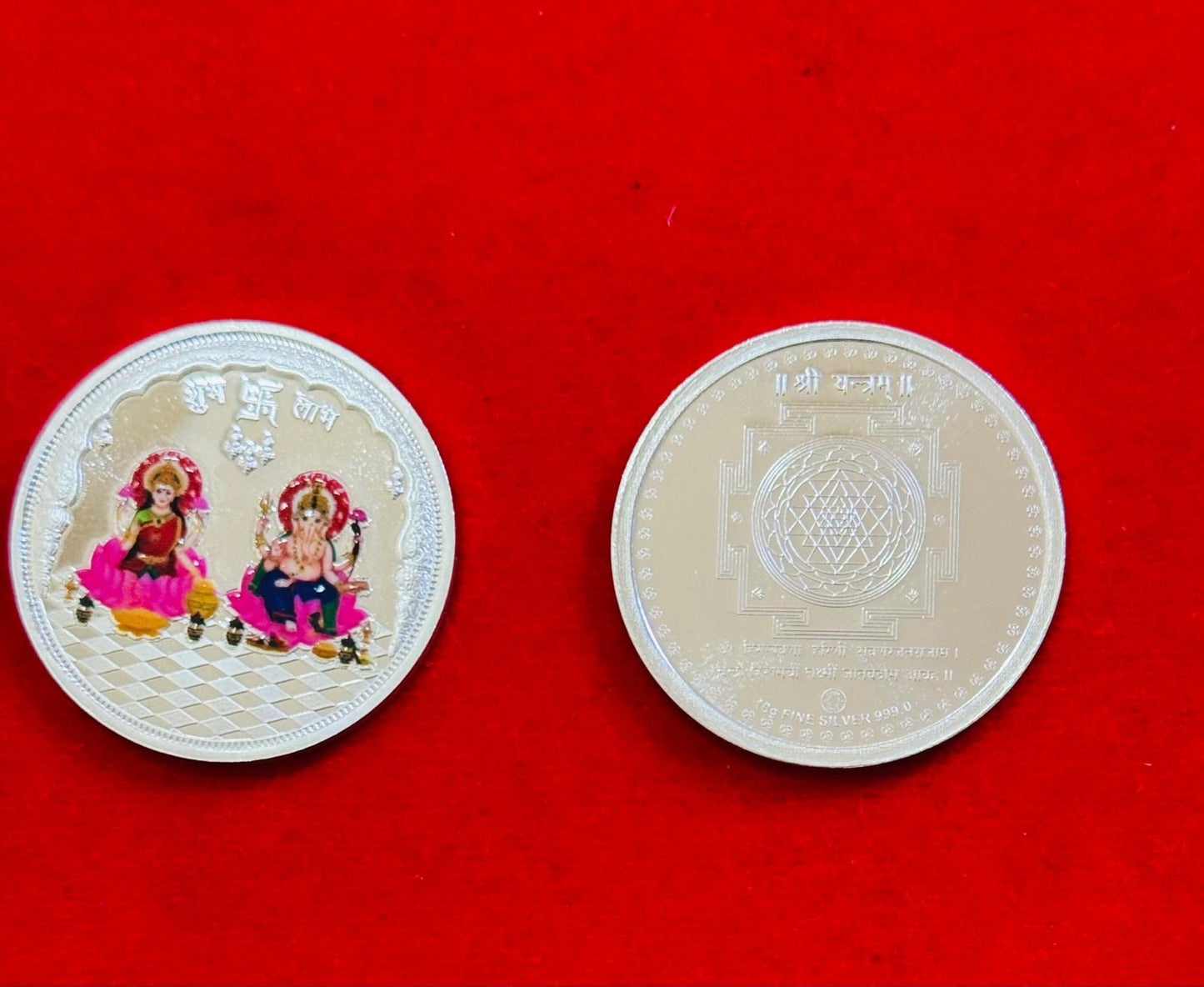 Pure Silver Coin - 10g Lakshmi & Ganesh
