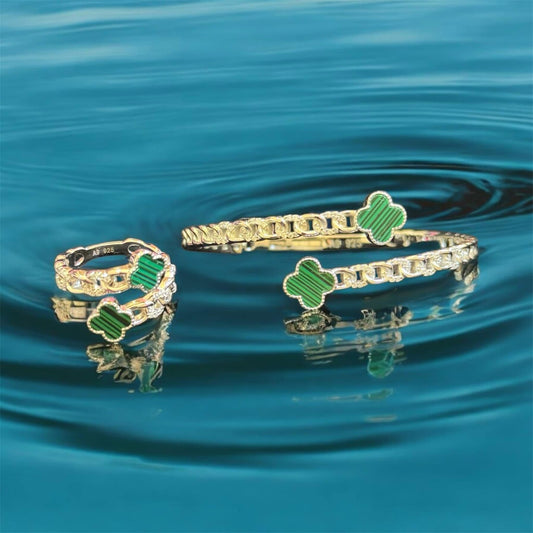 Ladies bangle with Ring Silver 15